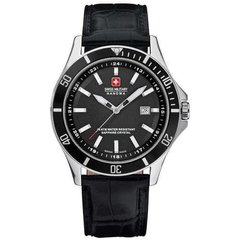 Часы наручные мужские Swiss Military-Hanowa 06-4161.2.04.007 кварцевые, черный ремешок из кожи, Швейцария
