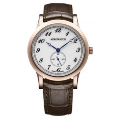 Часы наручные мужские Aerowatch 11949 RO03 кварцевые, малая секундная стрелка, коричневый ремешок из кожи