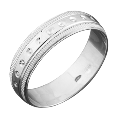 Серебряное обручальное кольцо 18