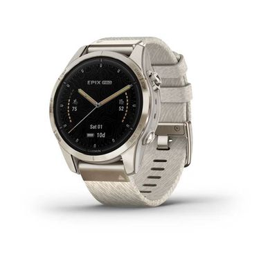 Смарт-часы Garmin Epix Pro (Gen 2) - Sapphire Edition 42 mm - нежно-золотистые с нейлоновым ремешком