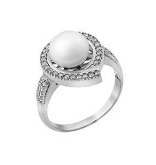 Серебряное кольцо с жемчужиной 16