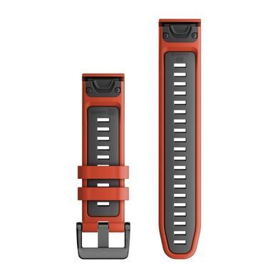 Силиконовый ремешок Garmin QuickFit Fenix 7 Pro красный/графит, 22 мм