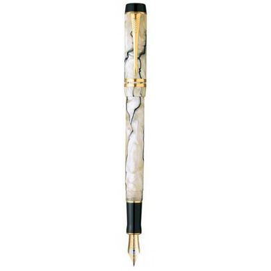 Ручка перова Parker Duofold Pearl and Black NEW FP 97 612Ж з золотим пером