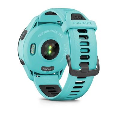Смарт-часы Garmin Forerunner 265 с черным безелем, корпусом цвета аква и аква-черным силиконовым ремешком