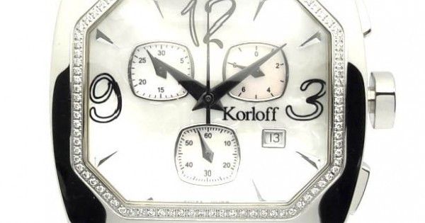 Часы наручные женские Korloff TKCD3VN, кварцевый хронограф с бриллиантами, серый кожаный ремешок