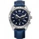 Часы наручные мужские Claude Bernard 10247 3C BUIN кварцевые, хронометр, тахиметр, дата, синий кожаный ремешок 1