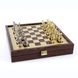 SK3RED Manopoulos Greek Roman Period chess set with gold-silver chessmen/Red chessboard on wooden box 27cm 1