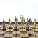 SK3RED Manopoulos Greek Roman Period chess set with gold-silver chessmen/Red chessboard on wooden box 27cm 3