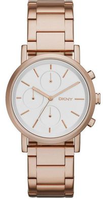 Часы-хронограф наручные женские DKNY NY2275 кварцевые на браслете, цвет розового золота, США