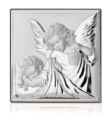Серебряная икона детская Ангелы