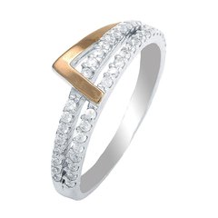 Серебряное кольцо с золотом 15
