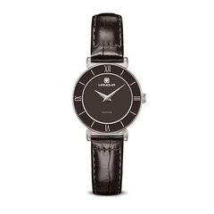 Часы наручные женские Hanowa 16-6053.04.007 кварцевые, черный ремешок из кожи, Швейцария