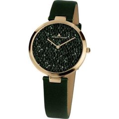 Часы наручные женские Jacques Lemans 1-2035F кварцевые, зеленый ремешок из кожи, Австрия