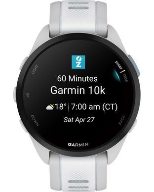 Смарт-часы Garmin Forerunner 165, силиконовый ремешок цвета туманно-серый/белый камень