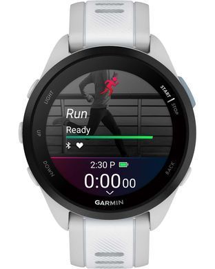 Смарт-часы Garmin Forerunner 165, силиконовый ремешок цвета туманно-серый/белый камень