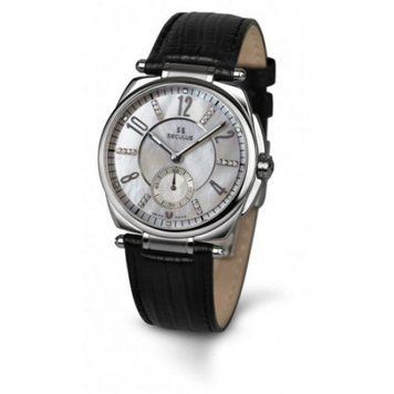 Наручные часы 1700-8-1069 white-mop-cz, ss, black leather (Seculus)
