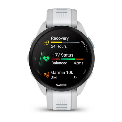 Смарт-часы Garmin Forerunner 165, силиконовый ремешок цвета туманно-серый/белый камень