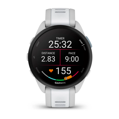 Смарт-часы Garmin Forerunner 165, силиконовый ремешок цвета туманно-серый/белый камень
