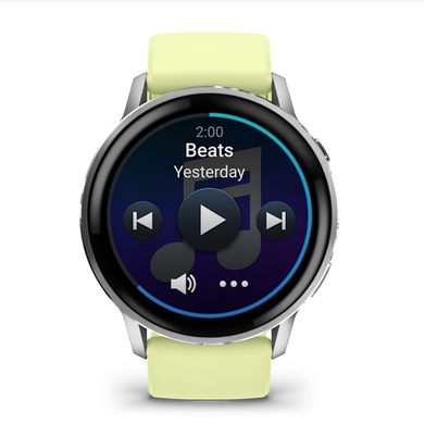 Смарт-годинник Garmin Venu 4 (45 мм) сріблястий із цитриновим силіконовим ремінцем