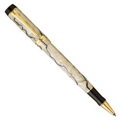 Ручка-роллер Parker Duofold Pearl and Black NEW RB 97 622Ж из акриловой смолы с позолотой