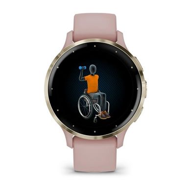 Смарт-часы Garmin Venu 3s, стальной золотистый безель с корпусом цвета пыльной розы и силиконовым ремешком