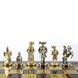 S12BRO Manopoulos Medieval Knights chess set with gold-silver chessmen/Brown chessboard 44cm 4