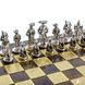 S12BRO Manopoulos Medieval Knights chess set with gold-silver chessmen/Brown chessboard 44cm 5