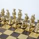 S12BRO Manopoulos Medieval Knights chess set with gold-silver chessmen/Brown chessboard 44cm 6
