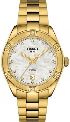 Годинники наручні жіночі з діамантами Tissot PR 100 SPORT CHIC T101.910.33.116.01