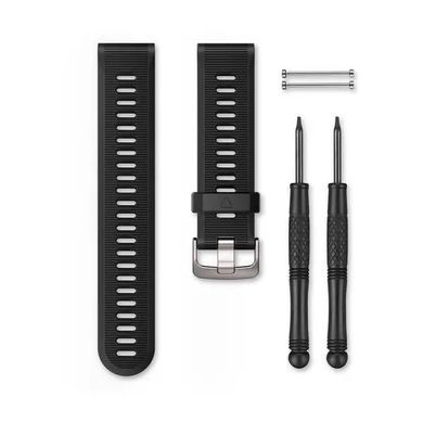 Ремешок Garmin для часов Forerunner 935/945 (22 мм) силиконовый черный с серебристой застежкой