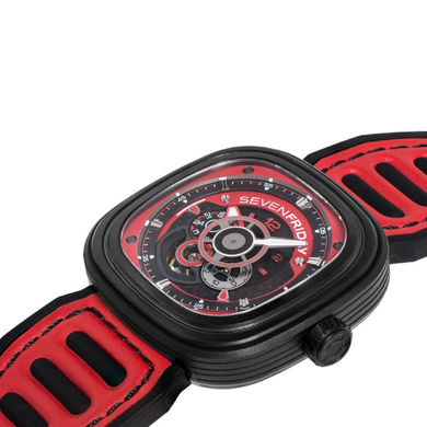 Часы наручные мужские SEVENFRIDAY SF-P3B/06 с автоподзаводом, Швейцария (модель "Красная гоночная команда")