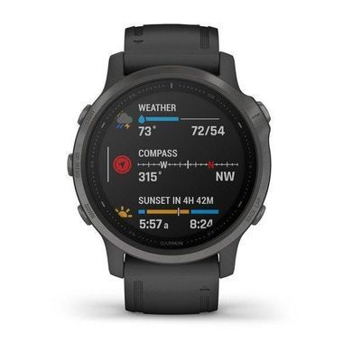 Смарт-часы Garmin Fenix 6S Sapphire серые с DLC-покрытием и с черным ремешком