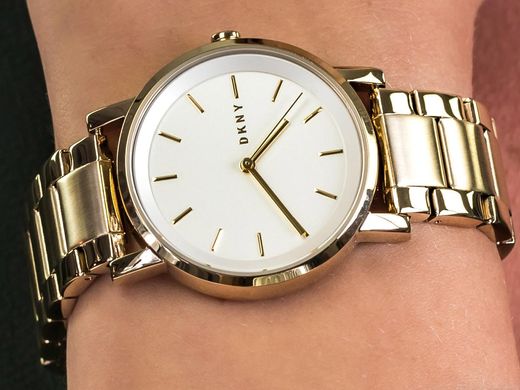 Часы наручные женские DKNY NY2343 кварцевые на браслете, цвет желтого золота, США