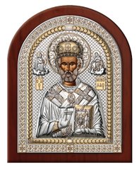 Икона в серебре Святой Николай Чудотворец открытй лик 4L ORO - (175 x 225)