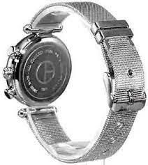 Часы-хронограф наручные женские Claude Bernard 10216 3 NPN2 на "кольчужном" браслете, кристаллы Swarovski