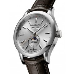 Часы-хронограф наручные мужские Aerowatch 93955 AA01 механические, коричневый кожаный ремешок