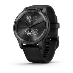 Смарт-часы Garmin Vivomove Trend с грифельным стальным безелем, черными корпусом и ремешком