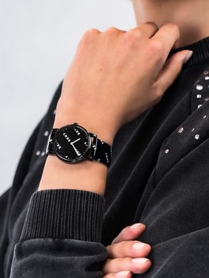 Часы наручные женские DKNY NY2805 кварцевые, узор с логотипом, черные, США