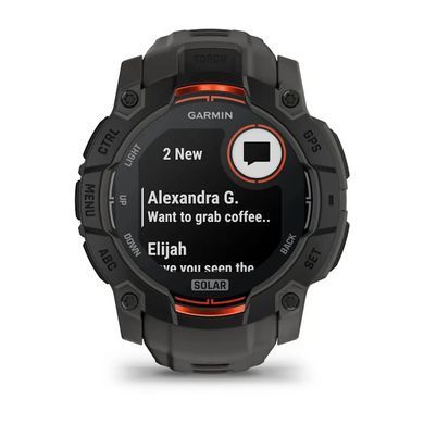 Смарт-годинник Garmin Instinct 3 (50 мм) Solar чорний/вугільний