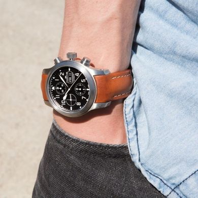 Швейцарские часы наручные мужские FORTIS 656.10.10 LP, механический хронограф с датой и днем недели