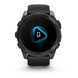 Смарт-годинник Garmin Fenix 8 &ndash; 51 мм, AMOLED Sapphire, титан з DLC-покриттям Carbon Gray і силіконовим ремінцем чорного/сірого кольору