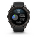 Смарт-годинник Garmin Fenix 8 &ndash; 51 мм, AMOLED Sapphire, титан з DLC-покриттям Carbon Gray і силіконовим ремінцем чорного/сірого кольору