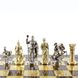 S11BRO Manopoulos Greek Roman Period chess set with gold-silver chessmen/Brown chessboard 44cm 3