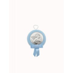 Срібна ікона дитяча Янголятко 10493 1C Z1 - блакитна ікона