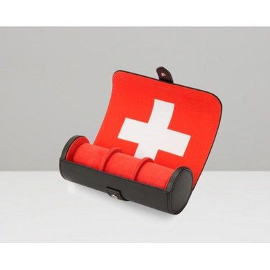 Футляр для годин Wolf з шкіри серії Navigator потрійний, оздоблення – прапор Швейцарії (Великобританія)