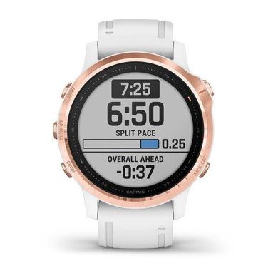 Смарт-годинник Garmin Fenix 6S Pro Rose Gold з білим ремінцем