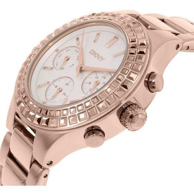 Часы наручные женские DKNY NY2261 кварцевые, с фианитами, цвет розового золота, США