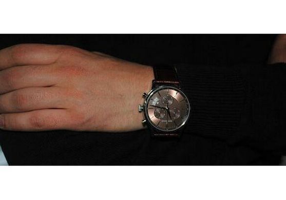 Часы наручные мужские Claude Bernard 01002 3 BRIN, кварцевый хронограф с датой и тахиметром, кожаный ремень