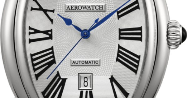 Годинники наручні чоловічі Aerowatch 60959 AA01 механіка з автопідзаводом, "бочка", чорний ремінець з шкіри