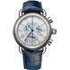 Часы-хронограф наручные мужские Aerowatch 85939 AA09 кварцевые, с датой и будильником, синий кожаный ремешок 1